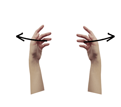 手を広げるハンドジェスチャー
