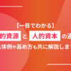 【一目でわかる】人的資源と人的資本の違い｜具